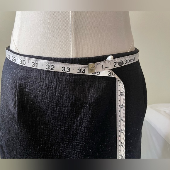 J. Crew Black Nori Cotton Silk Metiallic Jacquard Textured Mini Skirt pre-owned - Picture 5 of 11